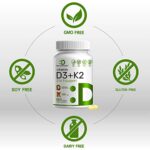 DEAL SUPPLEMENT Vitamin D3 K2 Softgel, 180 Counts, 2-1 Complex, Vitamin D3 5000 IU & Vitamin K2 MK7, Promotes Heart… version 1.0.0