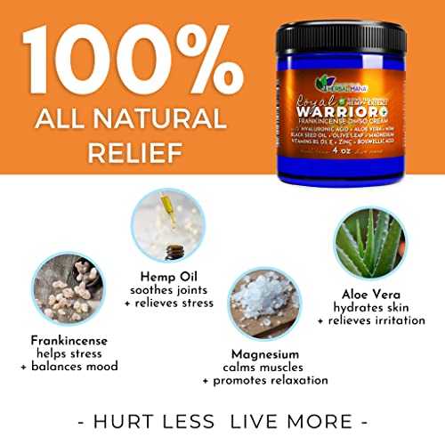 Herbal-Mana-Frankincense-DMSO-Cream-with-Hemp-5000mg-99995-Pharma-DMSO-Hyaluronic-Acid-Black-Seed-Oil-Organic-Aloe-Vera-MSM-Magnesium-Zinc-Vitamins-B3-D3-E-4-oz-Royal-Warrior version 1.0.0