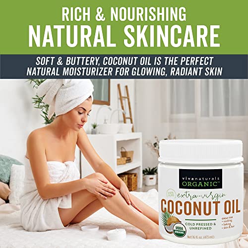Organic-Coconut-Oil-Cold-Pressed-Natural-Hair-Oil-Skin-Oil-and-Cooking-Oil-with-Fresh-Flavor-Non-GMO-Unrefined-Extra-Virgin-Coconut-Oil-Aceite-de-Coco-USDA-Organic-16-oz version 1.0.0