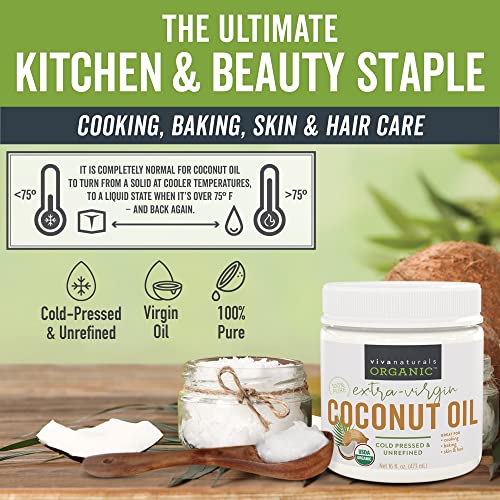 Organic-Coconut-Oil-Cold-Pressed-Natural-Hair-Oil-Skin-Oil-and-Cooking-Oil-with-Fresh-Flavor-Non-GMO-Unrefined-Extra-Virgin-Coconut-Oil-Aceite-de-Coco-USDA-Organic-16-oz version 1.0.0