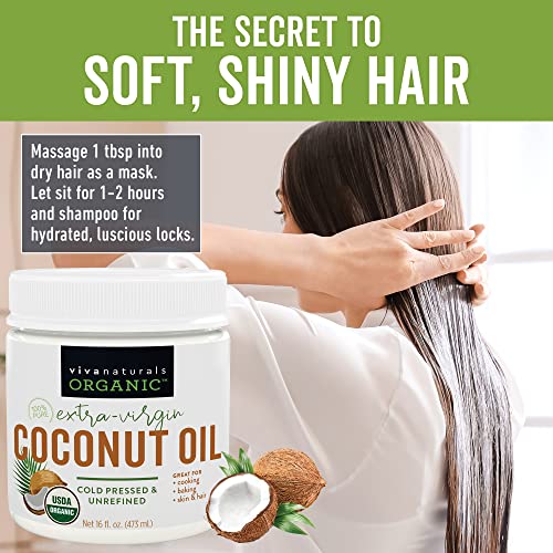 Organic-Coconut-Oil-Cold-Pressed-Natural-Hair-Oil-Skin-Oil-and-Cooking-Oil-with-Fresh-Flavor-Non-GMO-Unrefined-Extra-Virgin-Coconut-Oil-Aceite-de-Coco-USDA-Organic-16-oz version 1.0.0