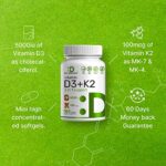 DEAL SUPPLEMENT Vitamin D3 K2 Softgel, 180 Counts, 2-1 Complex, Vitamin D3 5000 IU & Vitamin K2 MK7, Promotes Heart… version 1.0.0