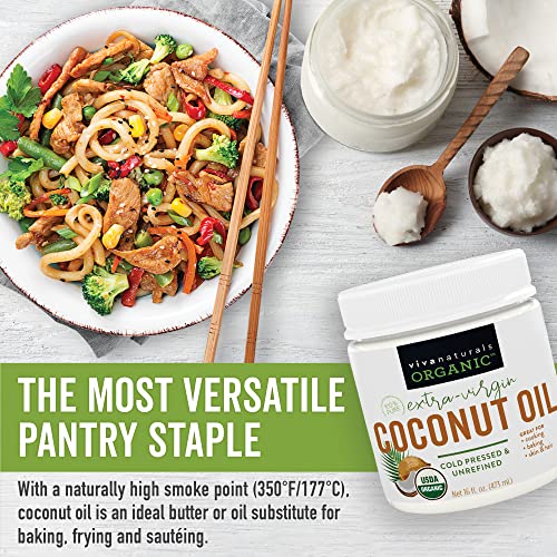 Organic-Coconut-Oil-Cold-Pressed-Natural-Hair-Oil-Skin-Oil-and-Cooking-Oil-with-Fresh-Flavor-Non-GMO-Unrefined-Extra-Virgin-Coconut-Oil-Aceite-de-Coco-USDA-Organic-16-oz version 1.0.0